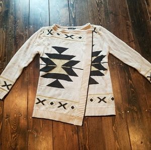 Alloy tribal open front sweater